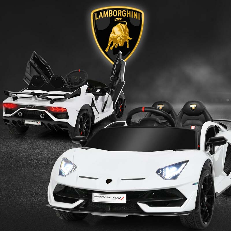 Licensed Lamborghini SVJ Kids Ride-On Car, 12V Battery Powered Sports Car Toy with Trunk & Remote