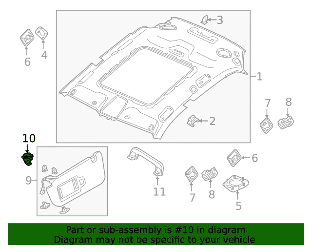 Genuine OE Audi Sun-Visor Bracket - 5G0-857-561-B-4PK