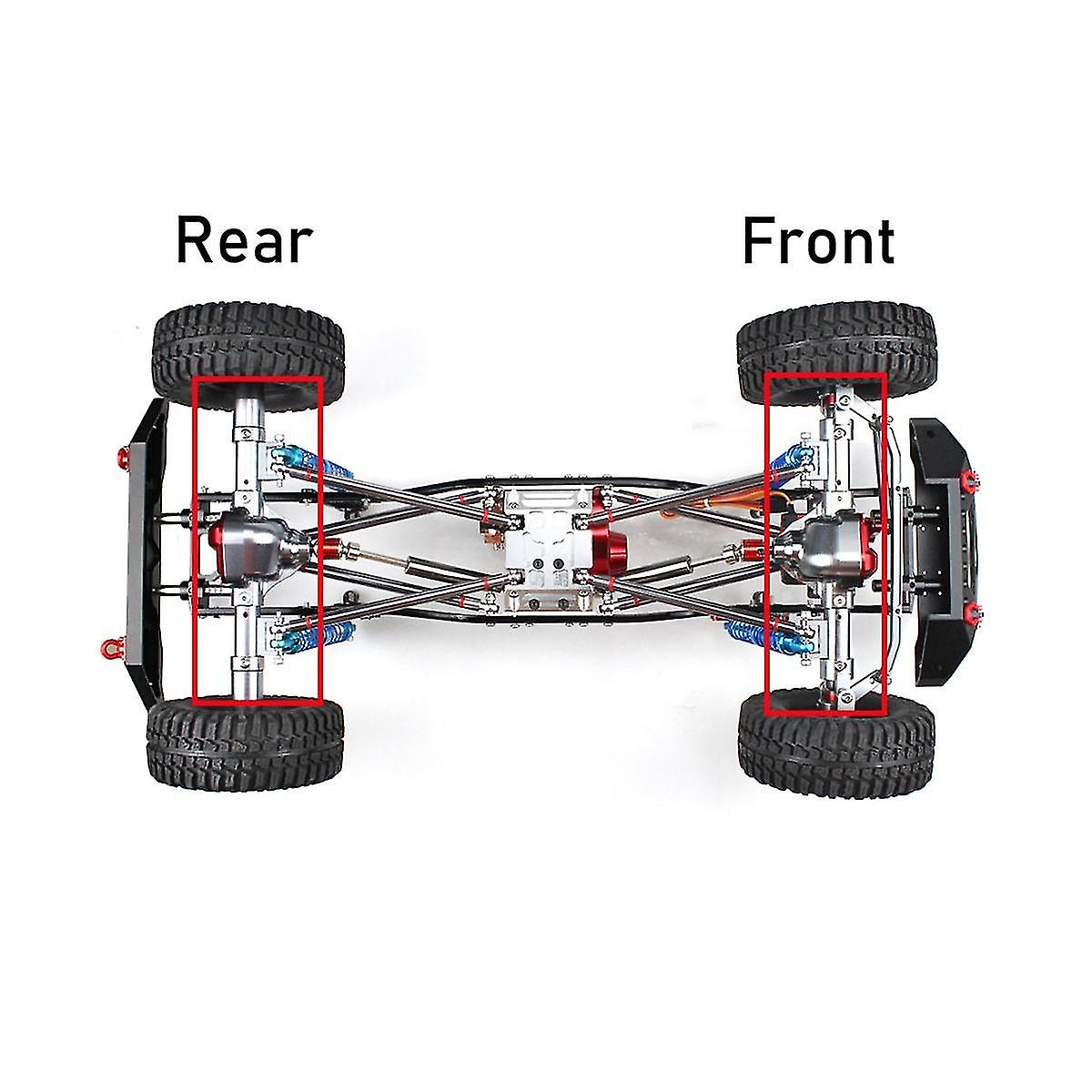 Metal Cnc Front And Rear Axle With Servo Mount Base For 1/10 Rc Crawler Car Axial Scx10 D90 Upgrade