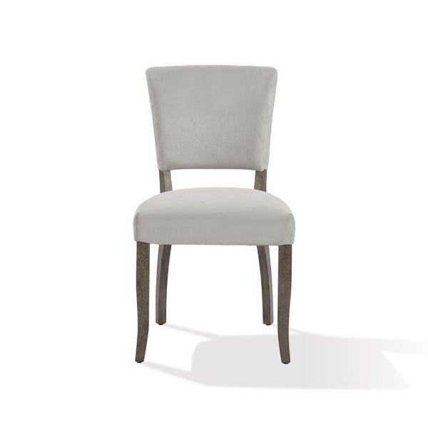 20 Inch Upholstered Solid Timber Flared Dining Chair， Set of 2， Light Gray