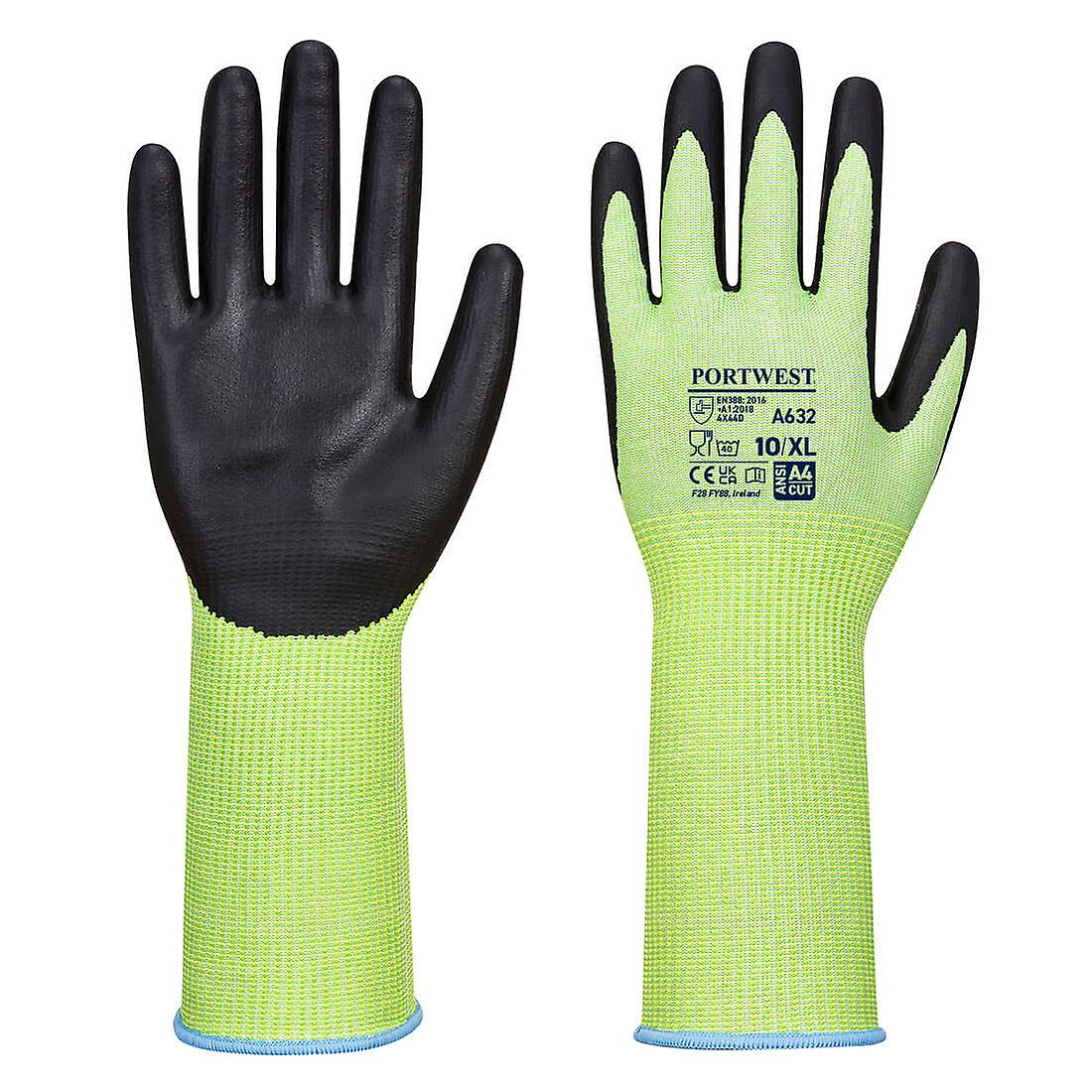 Portwest a632 green cut resistant gloves long cuff