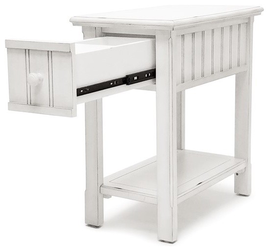 Monaco Chairside Table  White   Beach Style   Side Tables And End Tables   by Sea Winds Trading  Houzz