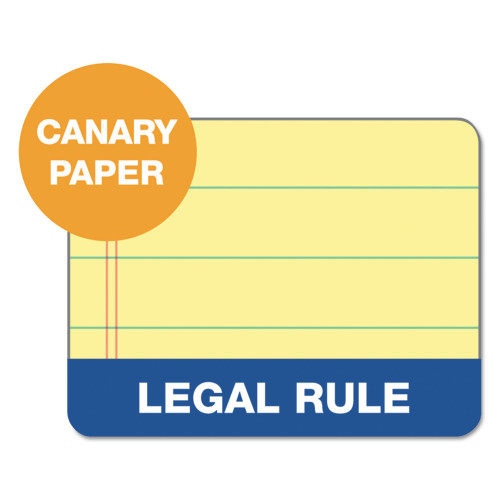 TOPS Docket Ruled Perforated Pads， Wide/Legal Rule， 8.5 x 11.75， Canary， 50 Sheets， 6/Pack (63406)