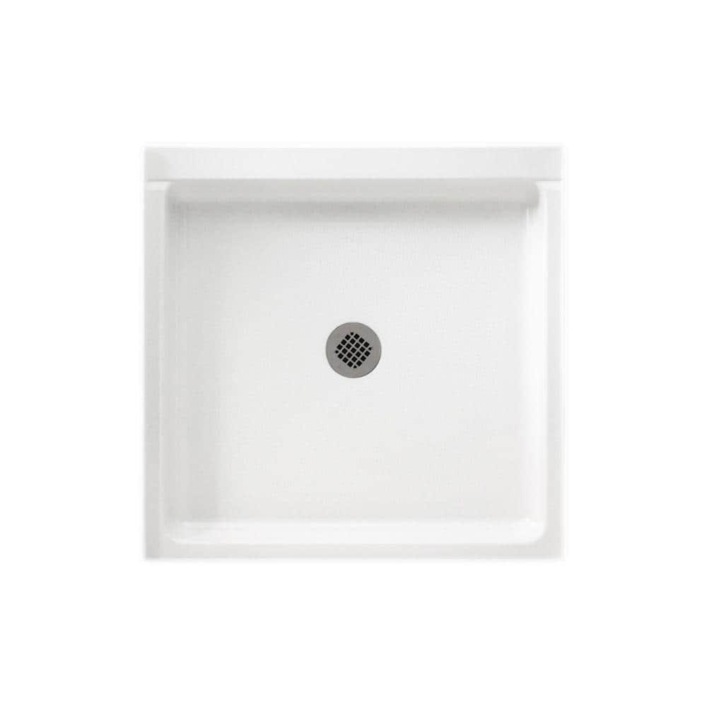 Swan 36 in x 36 in Solid Surface Single Threshold Shower Pan in White