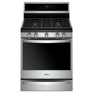 Whirlpool 5.8 cu. ft. Smart Gas Freestanding Range in Fingerprint Resistant Stainless Steel with EZ-2-LIFT Grates WFG975H0HZ