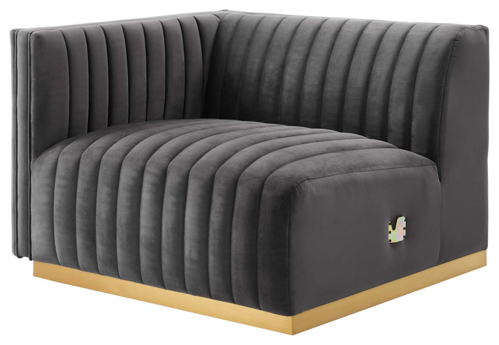 Conjure Channel Tufted Velvet Sofa   Contemporary   Sofas   by Modway  Houzz