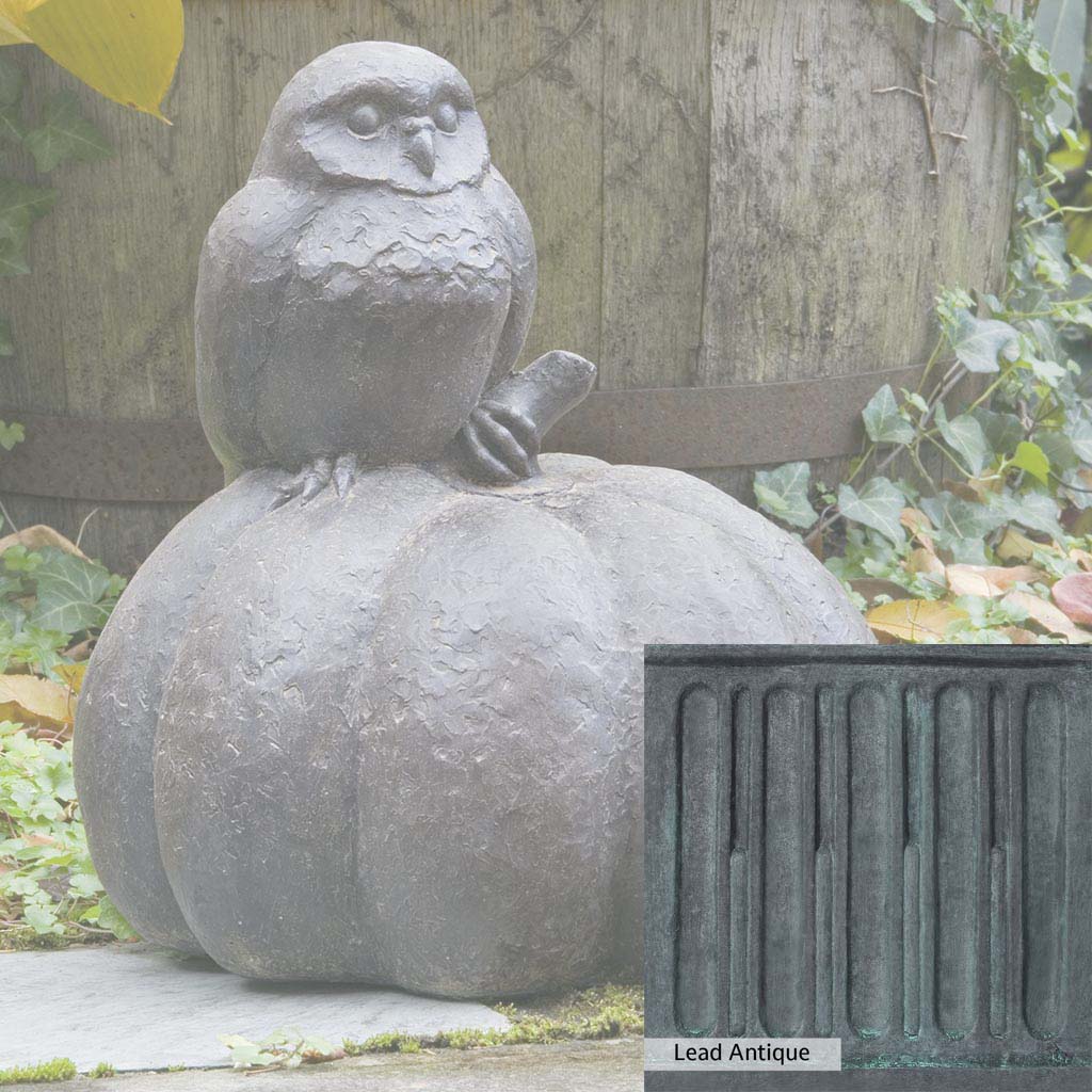 Campania International Owl on Pumpkin Statue