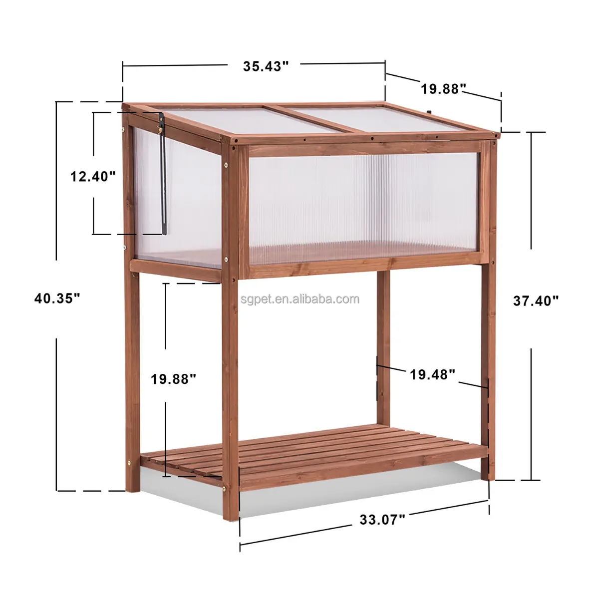 Ducati Monstertable Wood Outdoor Indoor Use Brown Garden Greenhouses Mini Green House Nature Pressure Treated Wood Type