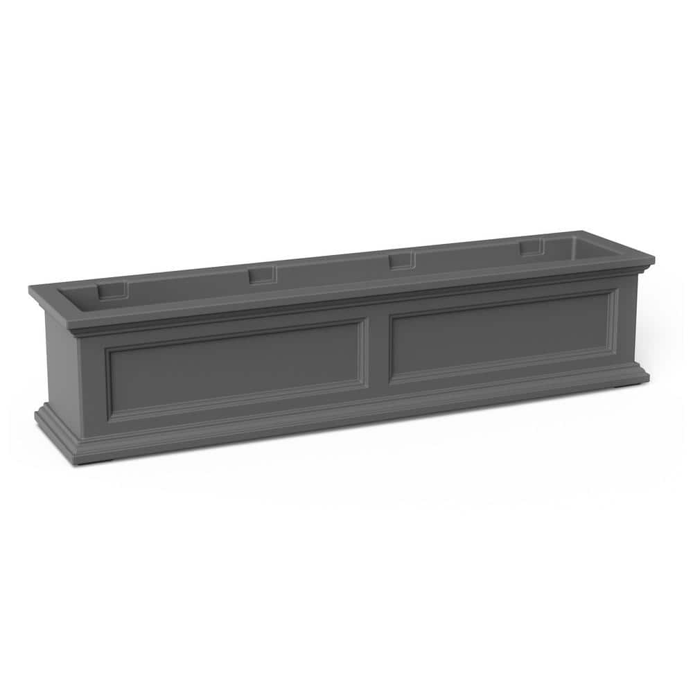 Mayne Fairfield 48 in. x 11 in. Self-Watering Graphite Grey Polyethylene Window Box 5823-GRG