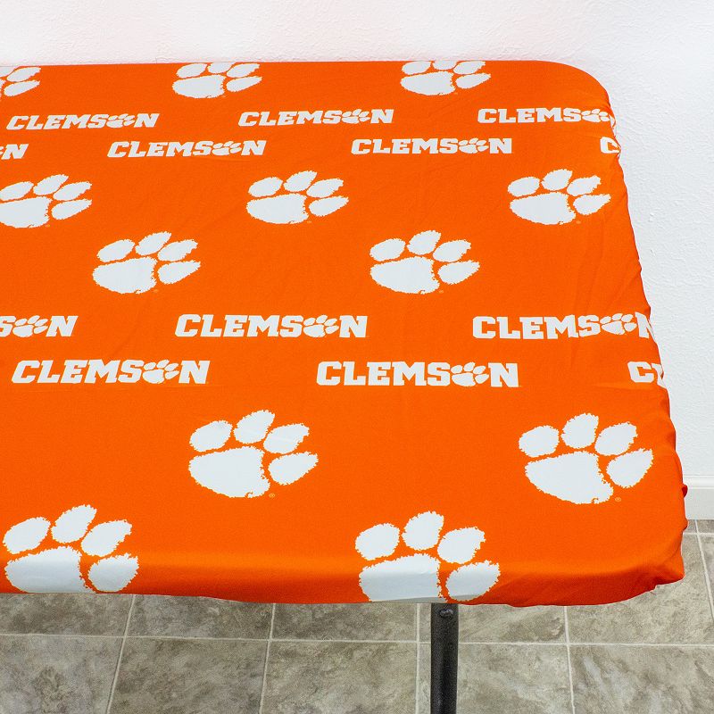 NCAA Clemson Tigers Tailgate Fitted Tablecloth， 72 x 30