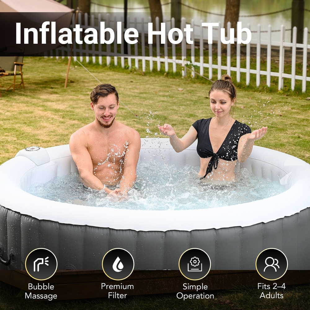 CO Z Round Inflatable Hot Tub  4 Person Blow Up Portable Hot Tub