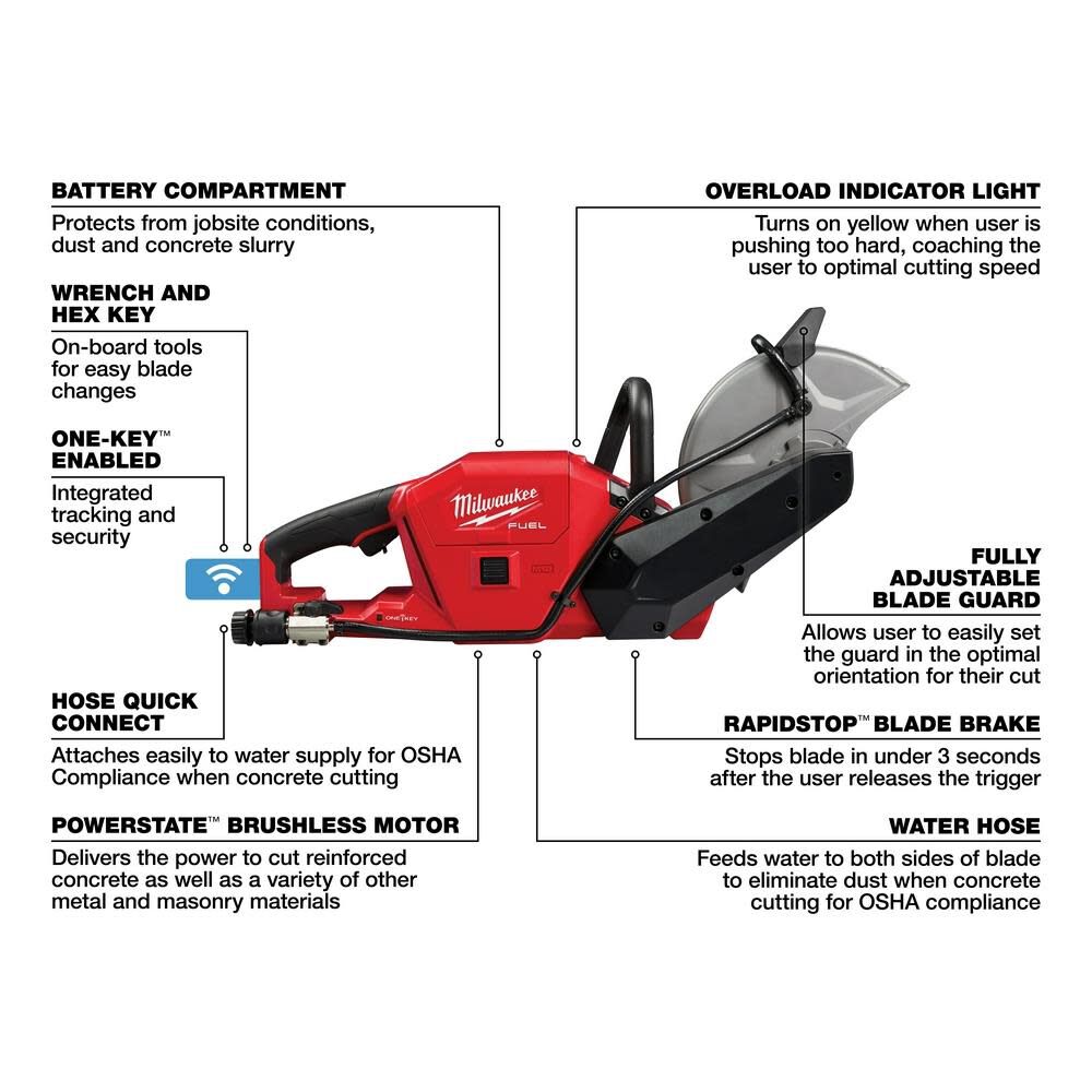 Milwaukee M18 FUEL 9 in. Cut-Off Saw with ONE-KEY Kit 2786-22HD from Milwaukee