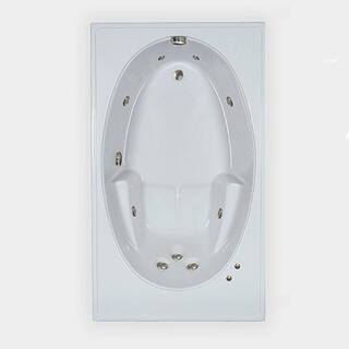 Comfortflo 72 in. Acrylic Reversible Drain Rectangular Alcove Whirlpool Bathtub in White W7242RM-A White