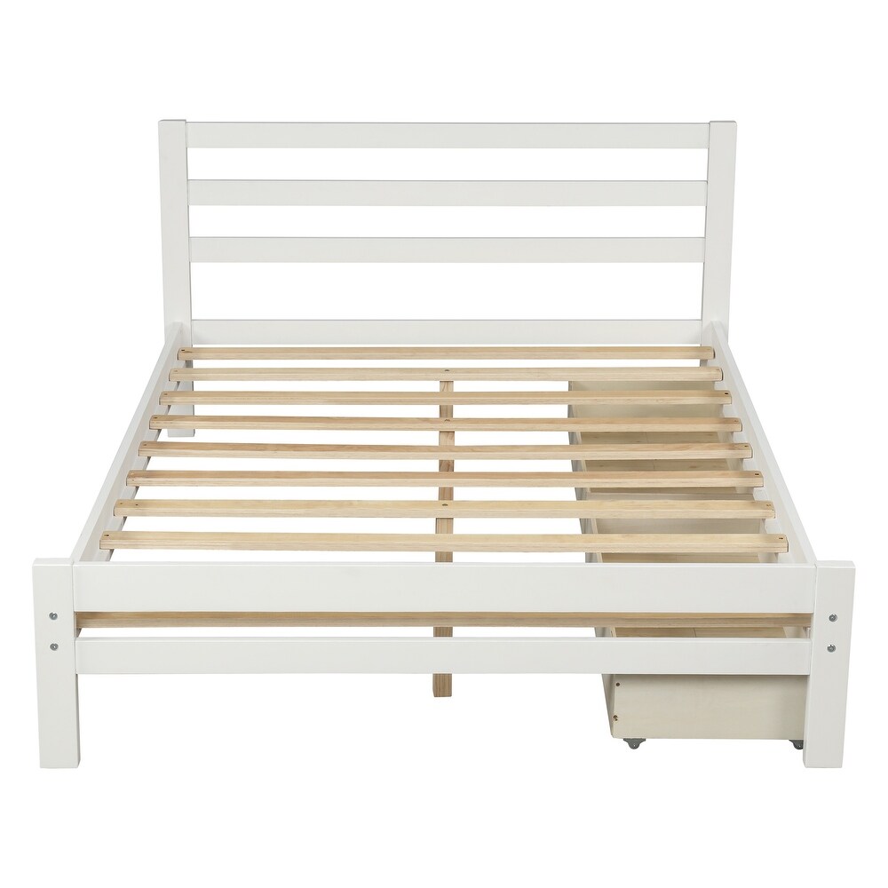 Merax Wood Twin Bed Frame with Storage Drawers and Headboard