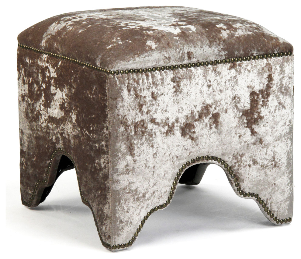 Willem Cubic Stool  Crushed Champagne Velvet   Southwestern   Footstools And Ottomans   by Zentique  Inc.  Houzz