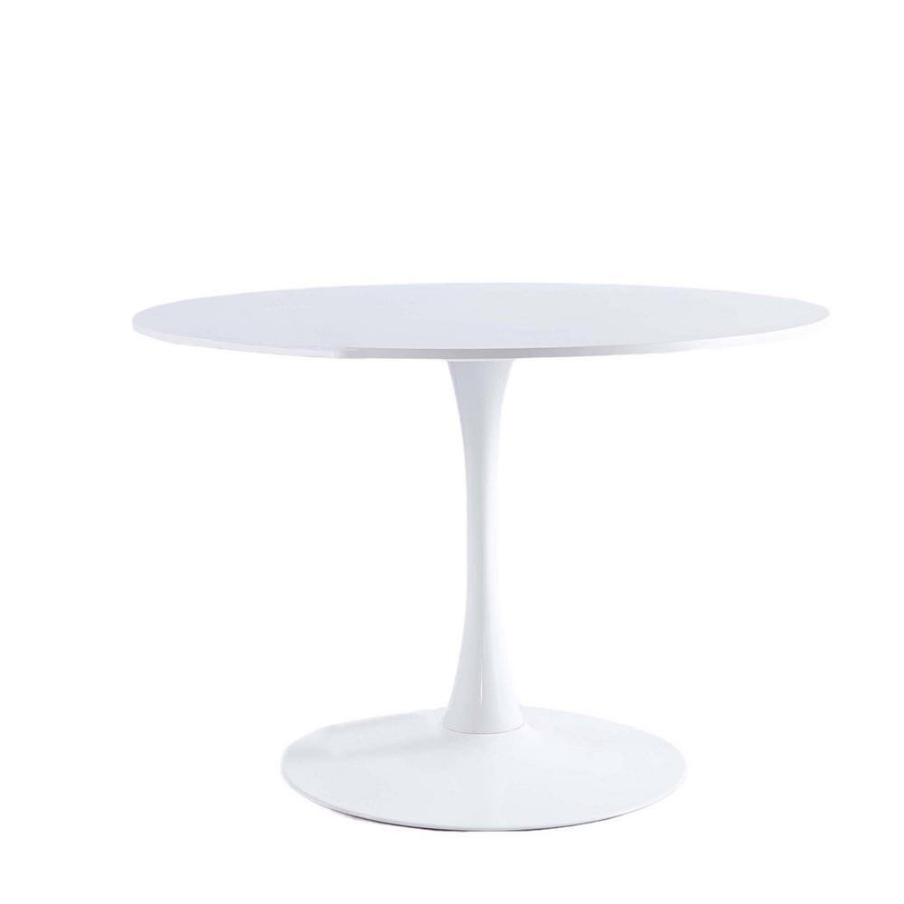 wetiny 42 in. White Big Dining Table MDF Dining Table Round Kitchen Table ZT23424573-42