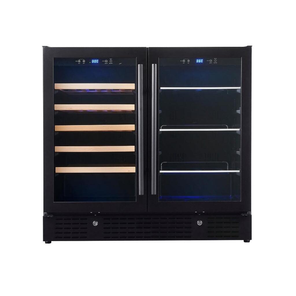 KingsBottle KBU190BWBLK 36 Inch Black Wine Cooler