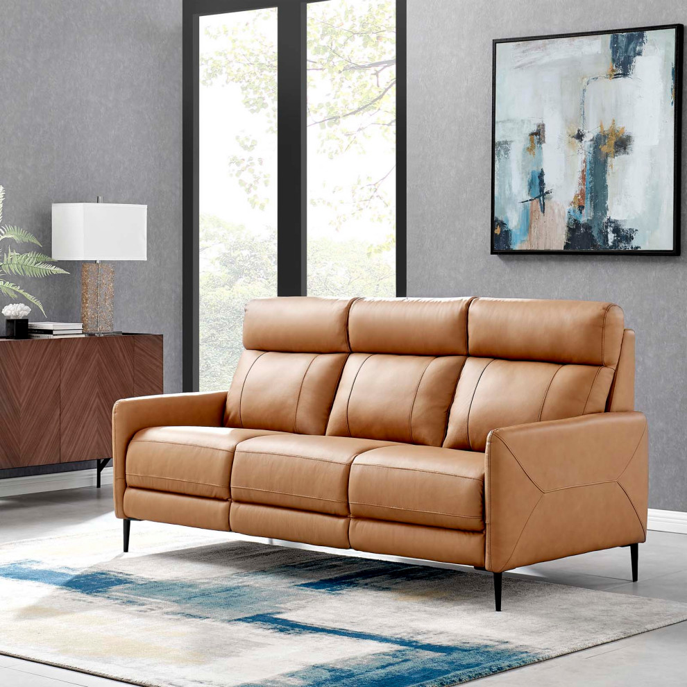 Huxley Leather Sofa   Midcentury   Sofas   by Modway  Houzz