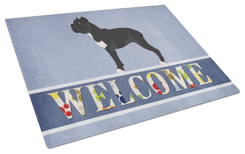 Cane Corso Welcome Glass Cutting Board  Large   Contemporary   Cutting Boards   by the store  Houzz