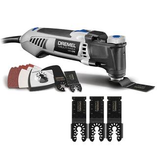 Dremel Multi-Max 3.5 Amp Variable Speed Corded Oscillating Multi-Tool Kit with 3Pk Universal 1-18 in. Carbide Flush Blade MM35-01+MM485BU