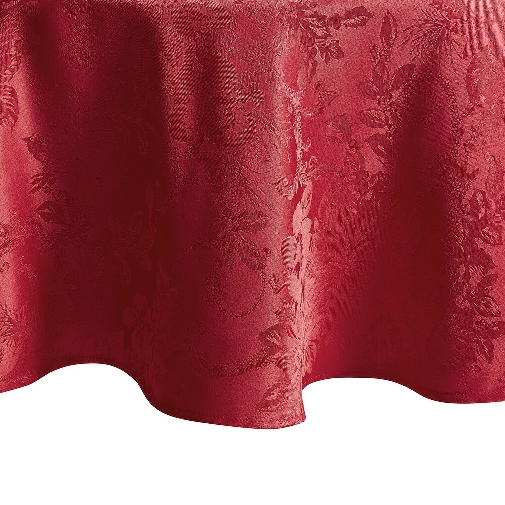 Porch   Den Prahl Jacquard Poinsettia Tablecloth