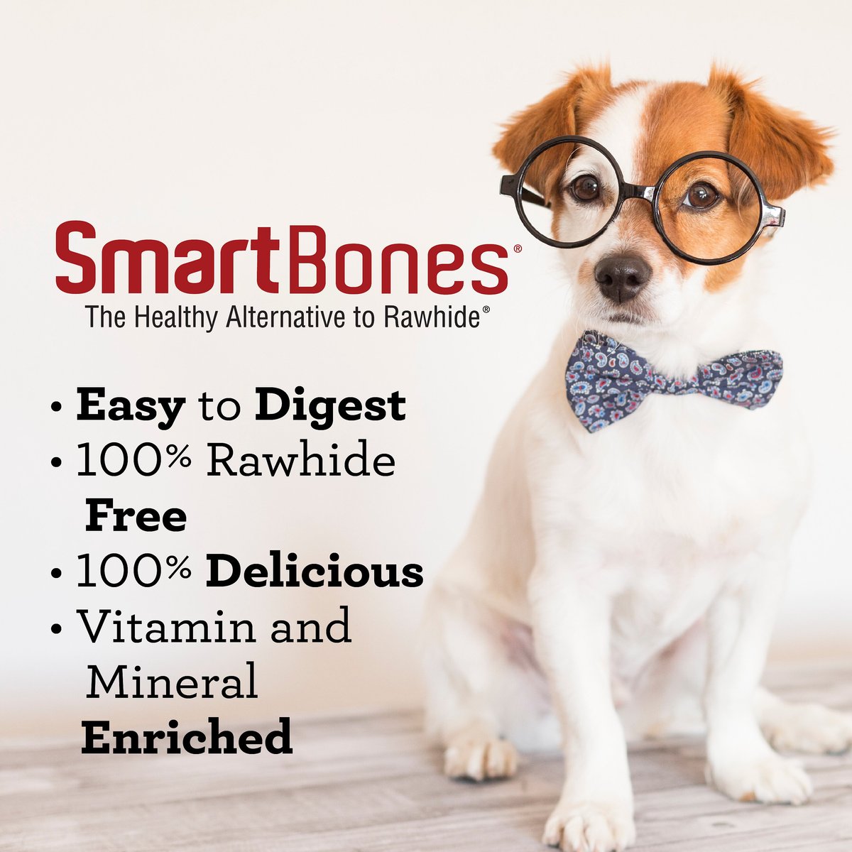 SmartBones Triple Flavor Dual Wraps Real Chicken， Beef and Pork Dog Treats， 8 count