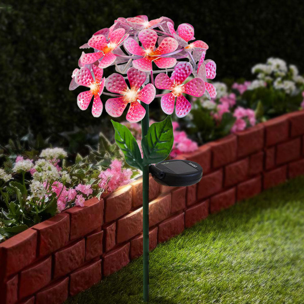 Solar Led Hydrangea Stake Lights Color: Pink