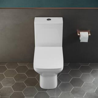 Swiss Madison Carre 10 in. 1-piece 1.11.6 GPF Dual Flush Square Toilet in Glossy White Seat Included SM-1T276