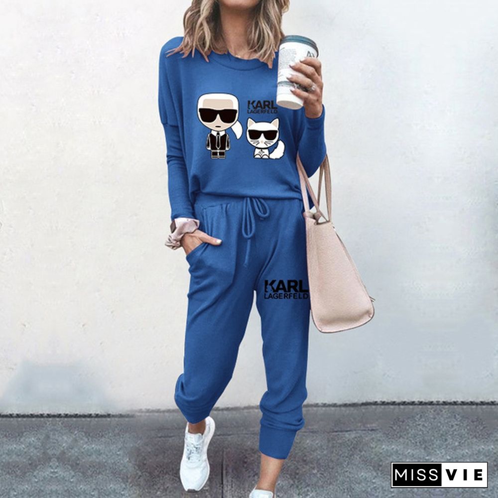 Spring Autumn New Women Fashion Long Sleeved Tracksuit High Quality Pure Color Jogging Sets Tops Pants(7-Colors)