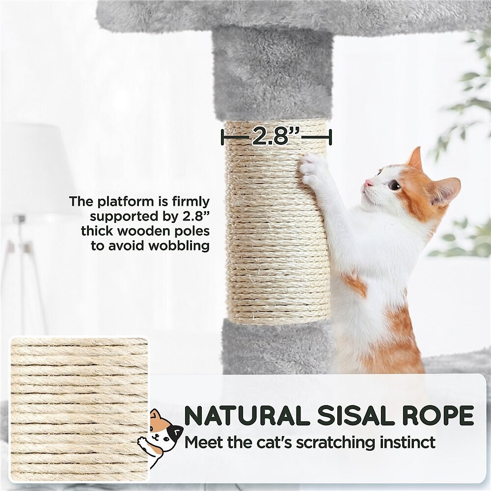 Yaheetech Multi-Level 53.5-in Plush Cat Tree