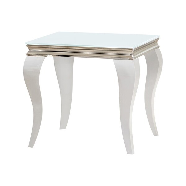 Coaster Furniture Luna White and Chrome Square End Table