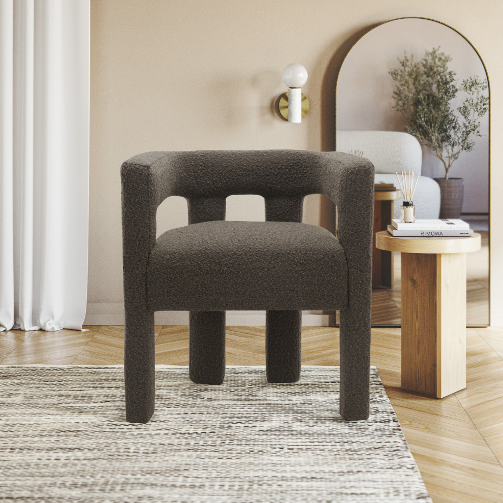 Athena Dining Chair Boucle Fabric   Transitional   Dining Chairs   by Meridian Furniture  Houzz