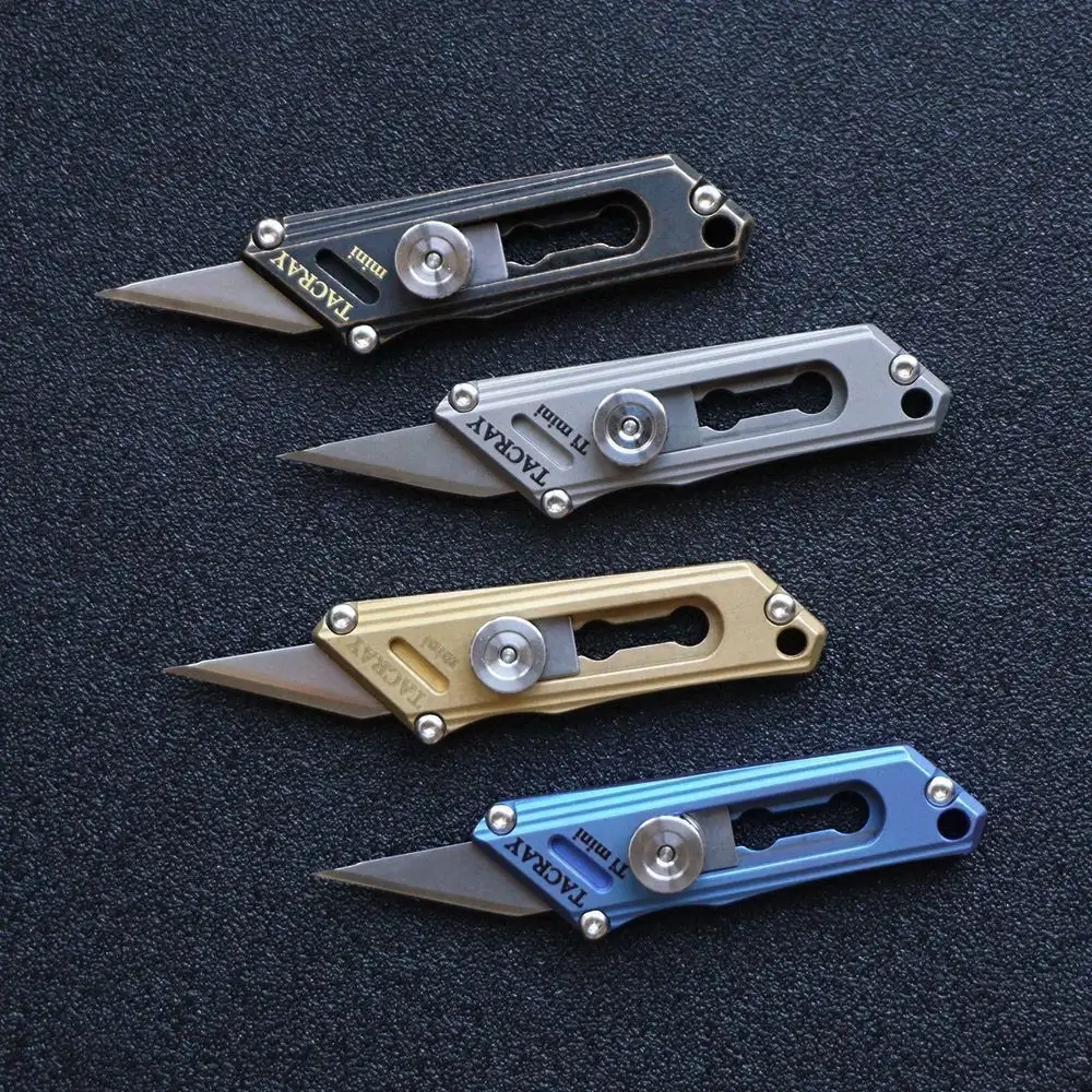 BST TI portable Titanium Mini Keychain utility knife EDC Gear pocket knife paper cutter keychain Knife camping Hiking Ultra co