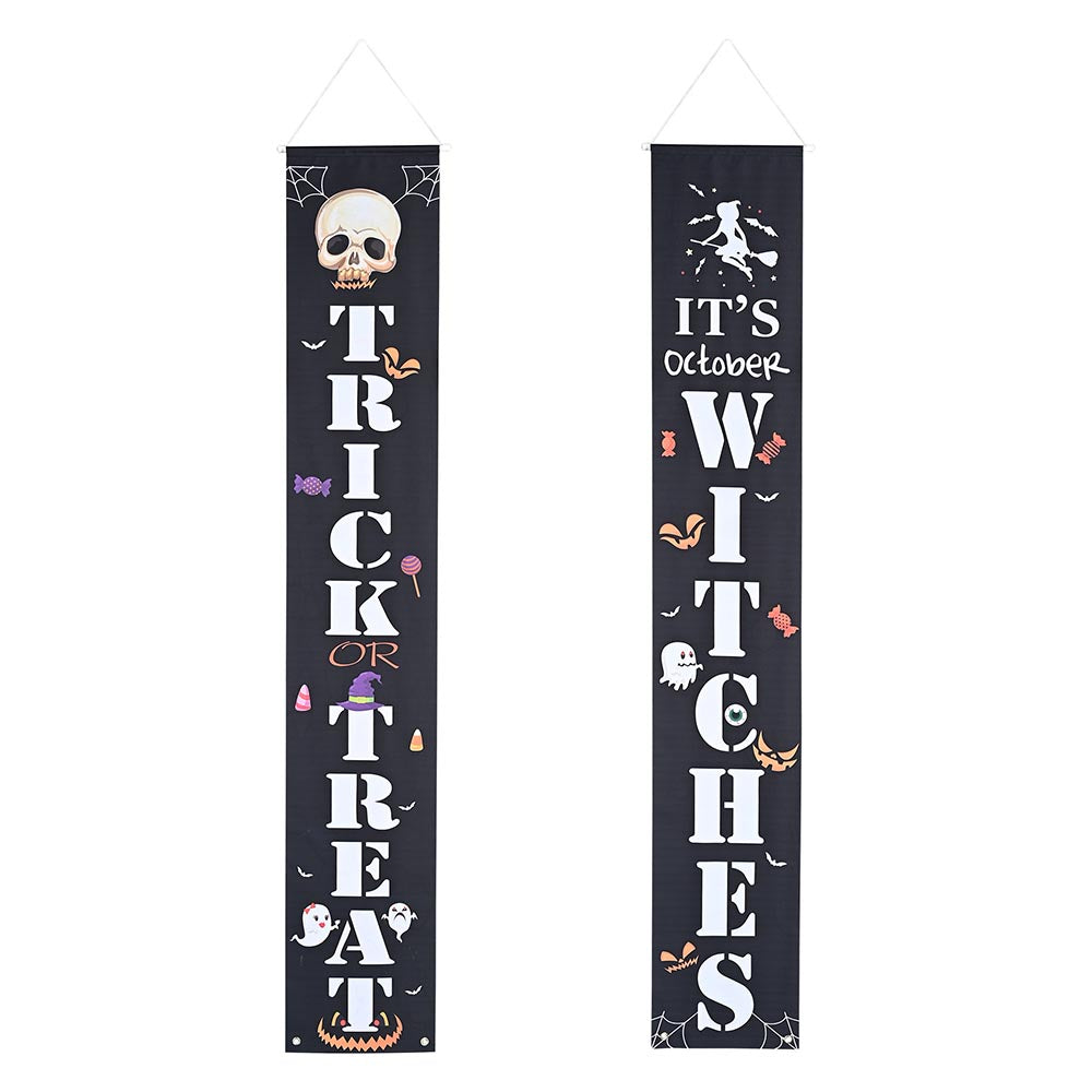 Yescom Halloween Decorations Door Signs Trick or Treat Witches 2-Pack