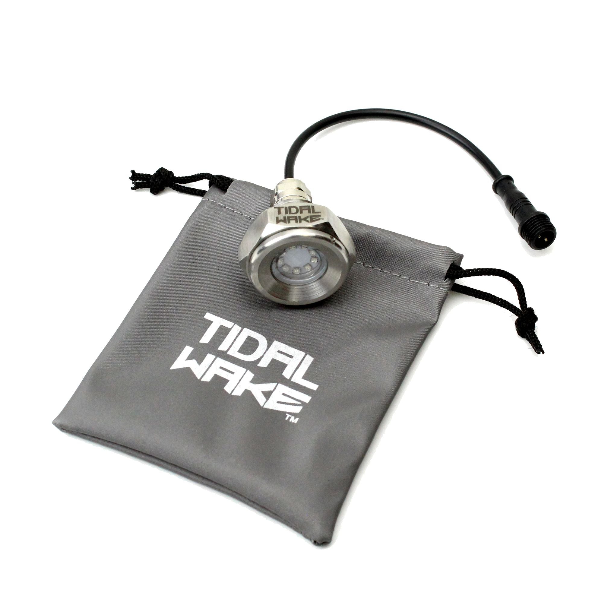 Tidal Wake IP68 Underwater 1/2inch Standard Boat Drain Plug LED Light Built-in Driver and Overheat Protection 3 Year/50，000hr Warranty， 316 Stainless Steel， 12-30v/27w Bright