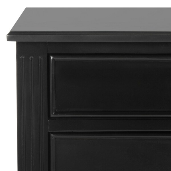 SAFAVIEH Kira Three Drawer Black / Black Night Stand - - 14428356