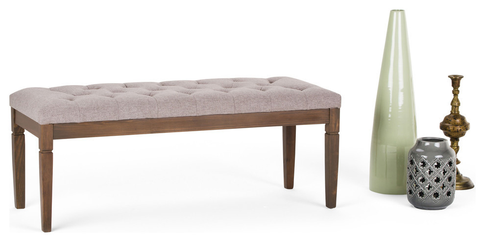 Waverly 48 quotTraditional Ottoman Bench   Transitional   Upholstered Benches   by Simpli Home Ltd.  Houzz