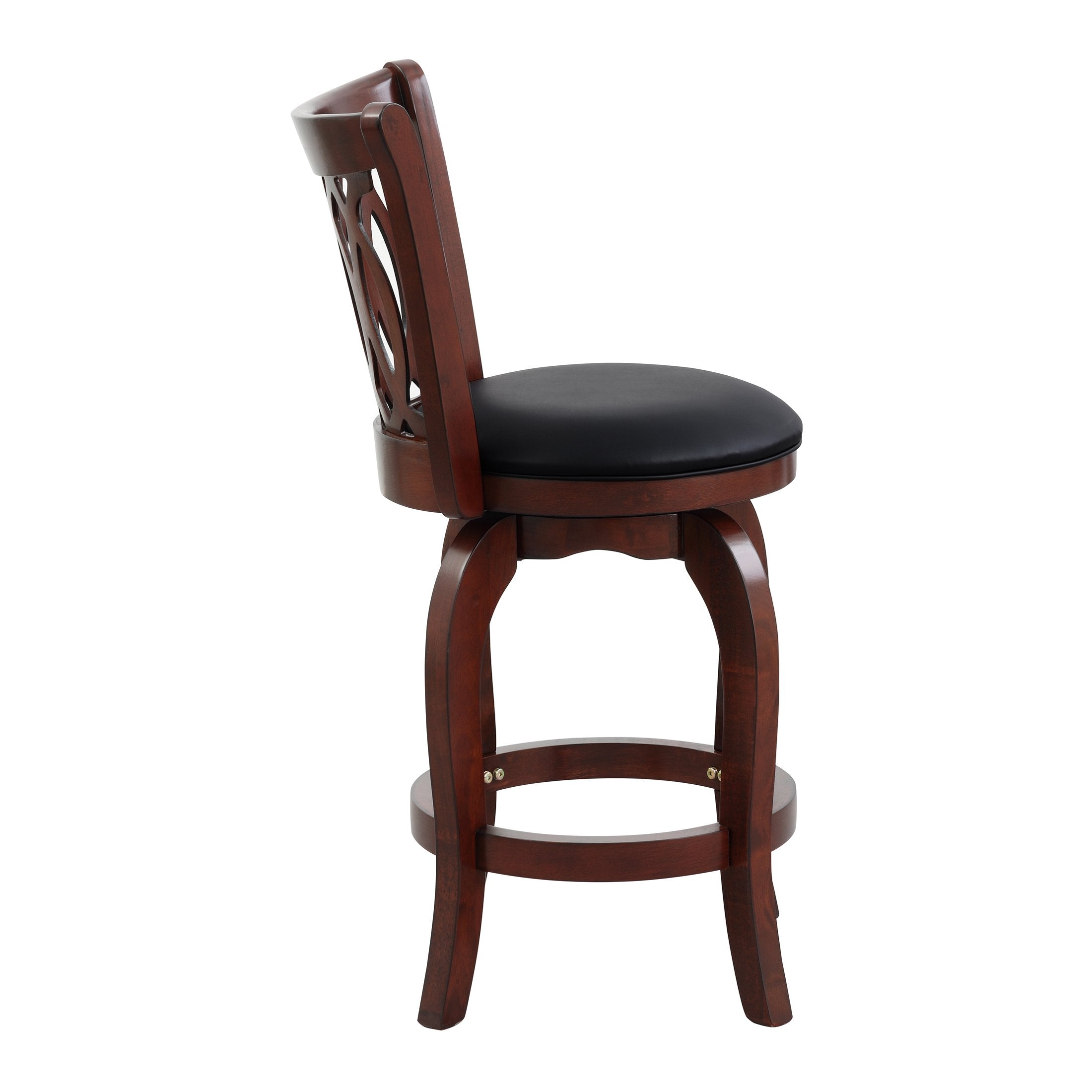 OakvillePark Odelia Scroll Back Swivel Barstool， Counter Height， Cherry