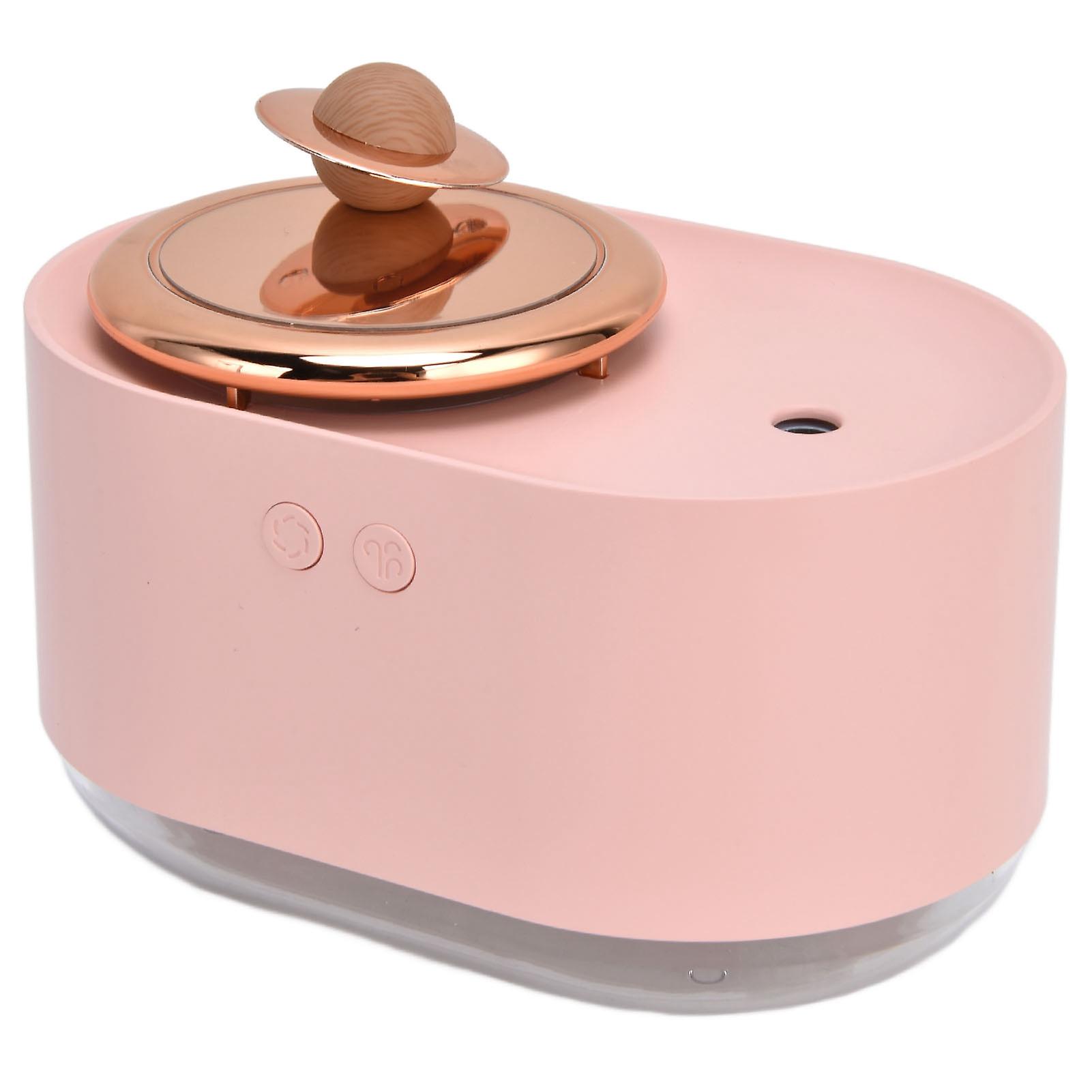 2 in 1 Rotating Planet Humidifier USB Charging Cordless Mute Spray Humidification for Home 1200MAHPink