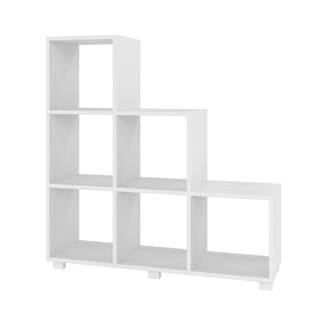 Manhattan Comfort Cascavel 36.22 in. W x 11.41 in. D Sophisticated White Stair Cubby Shelf 26AMC6