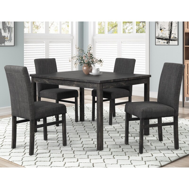 Best Master Furniture 5 Pieces Rustic Farmhouse Dining Set