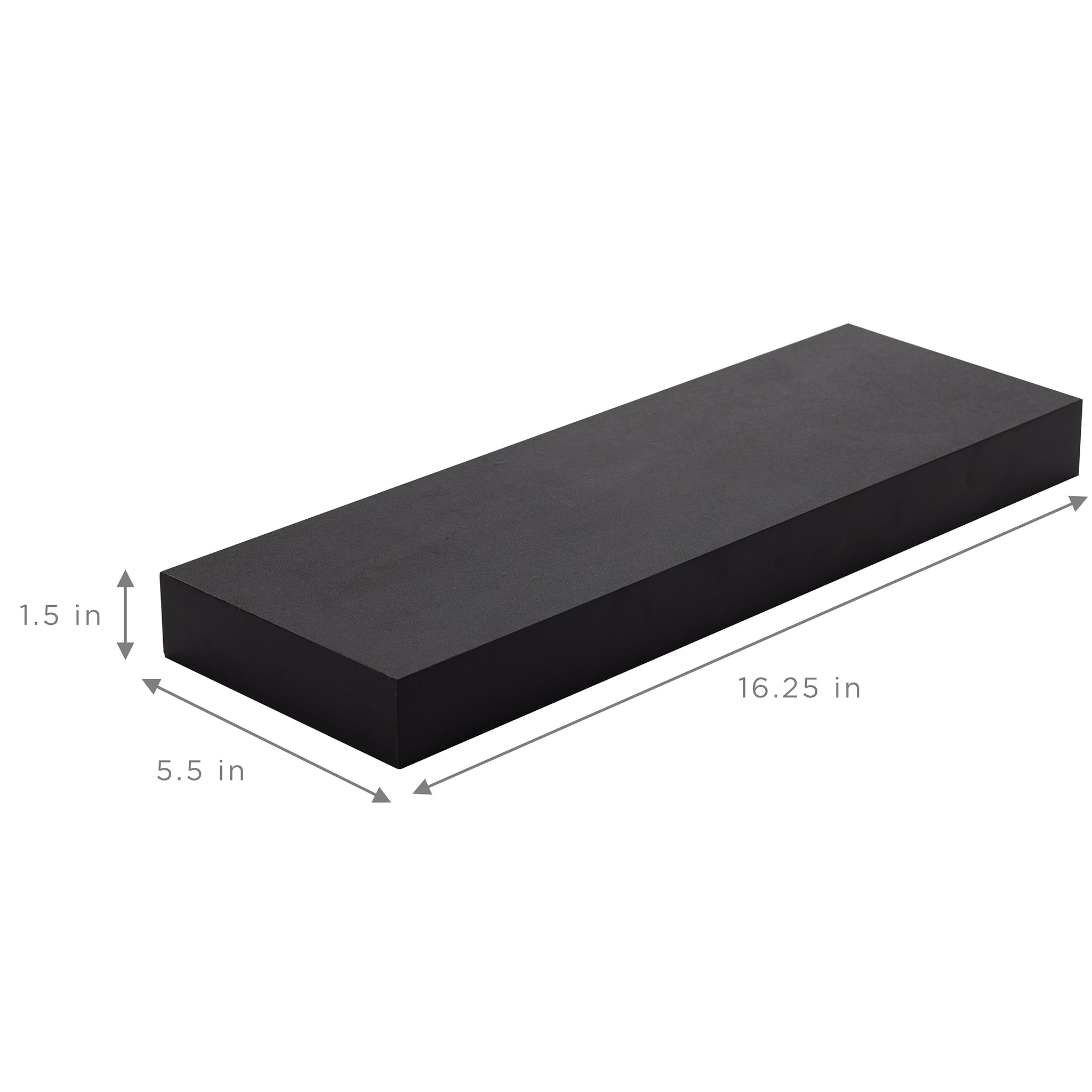 Sorbus 1.5 in x 16.25 in Black Floating Shelf Set 2 Pack