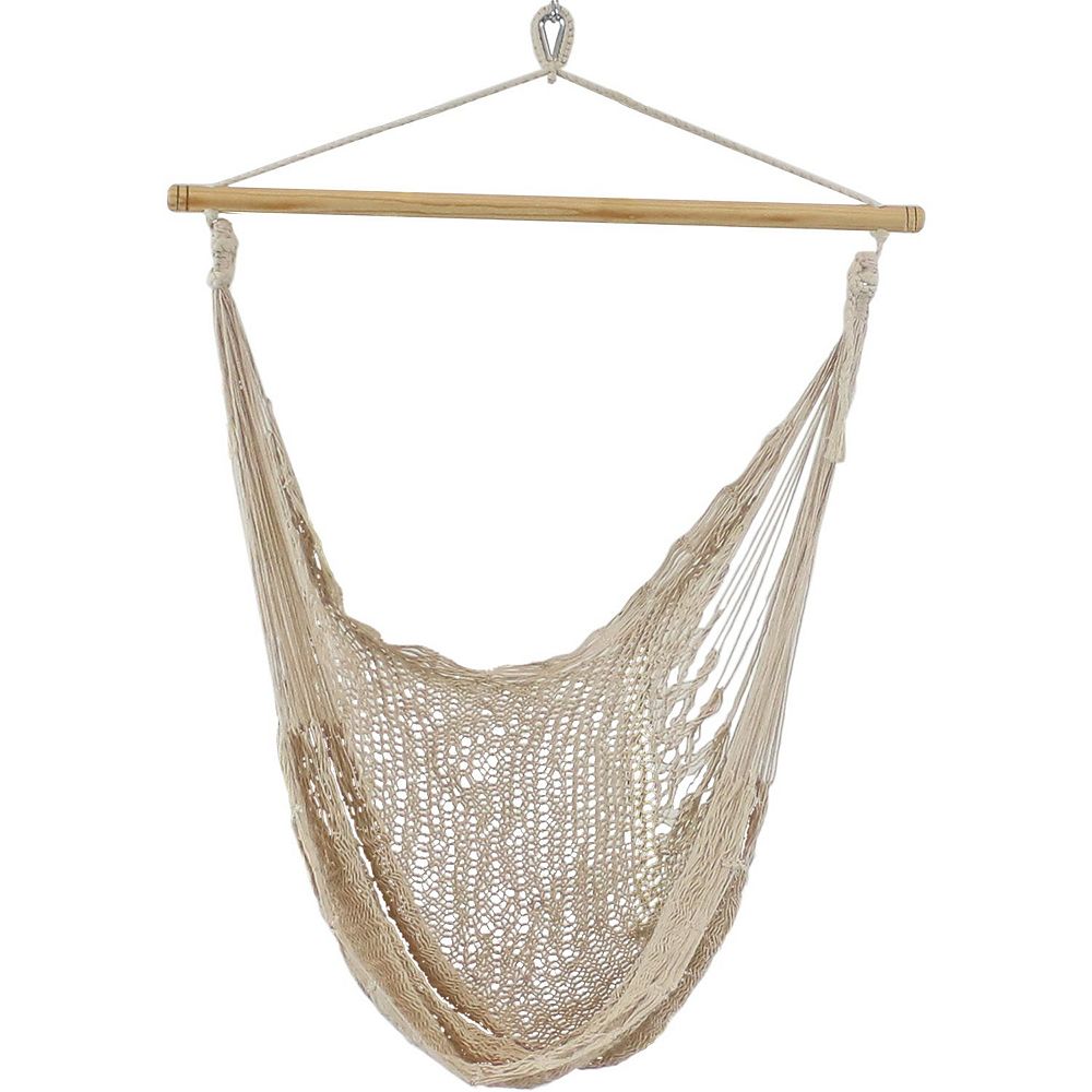 Sunnydaze Large Mayan Cotton/Nylon Rope Hammock Chair - Natural