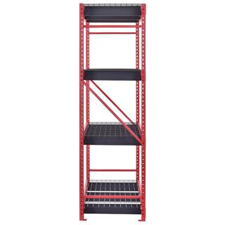 Husky 4-Tier Industrial Duty Steel Freestanding Garage Storage Shelving Unit in Red (77 in. W x 78 in. H x 24 in. D) N2W772478W4R