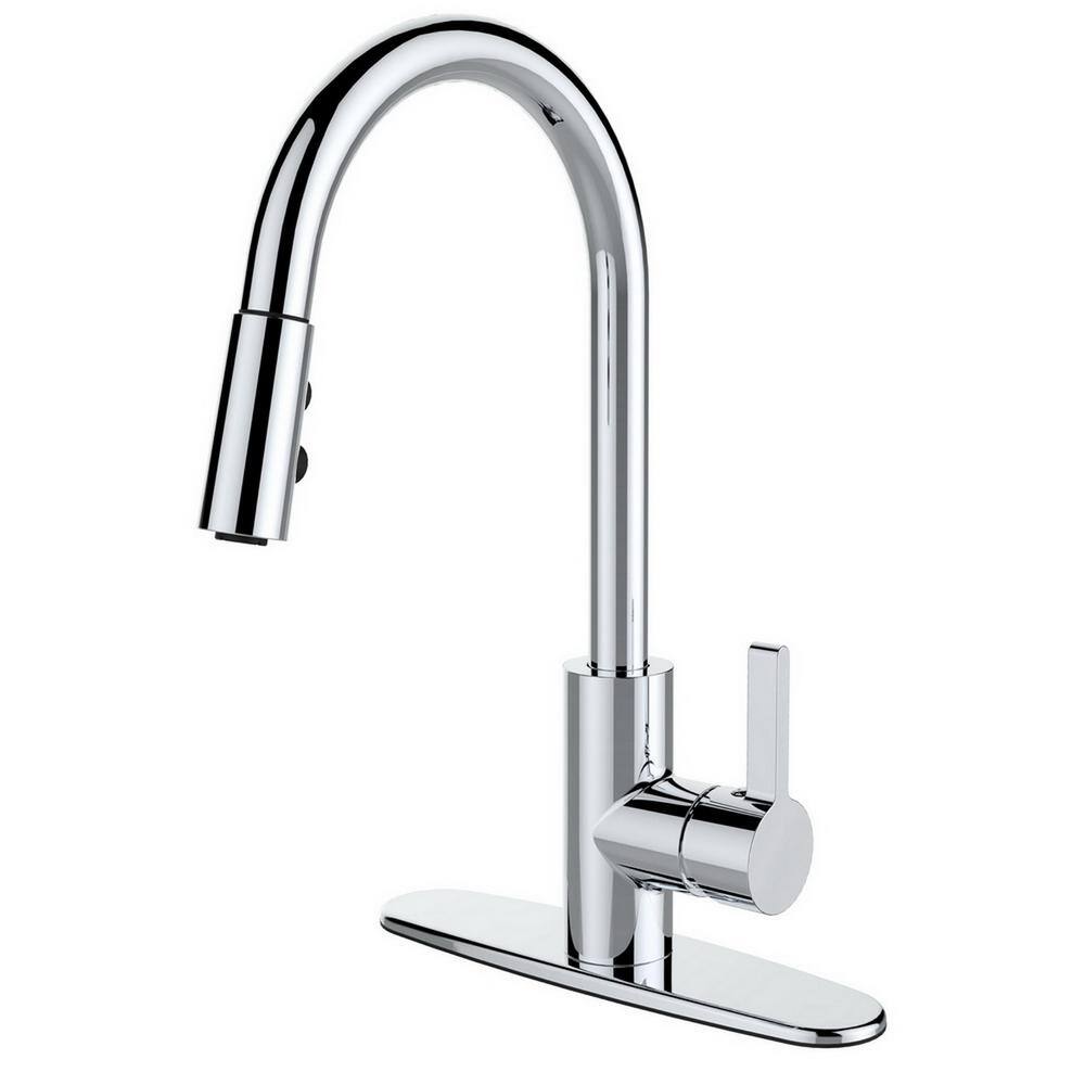 Runfine Single-Handle Pull-Down Sprayer Kitchen Faucet in Chrome RF421007