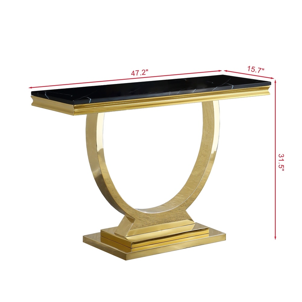 Modern Rectangular Marble Console Table