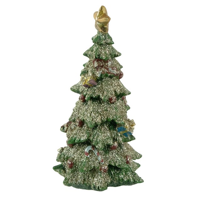 Glittered Christmas Tree With A Star Tabletop Decoration