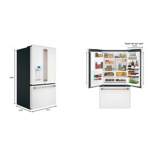 Cafe 27.8 cu. ft. Smart French Door Refrigerator with Hot Water Dispenser in Matte White Fingerprint Resistant ENERGY STAR CFE28TP4MW2