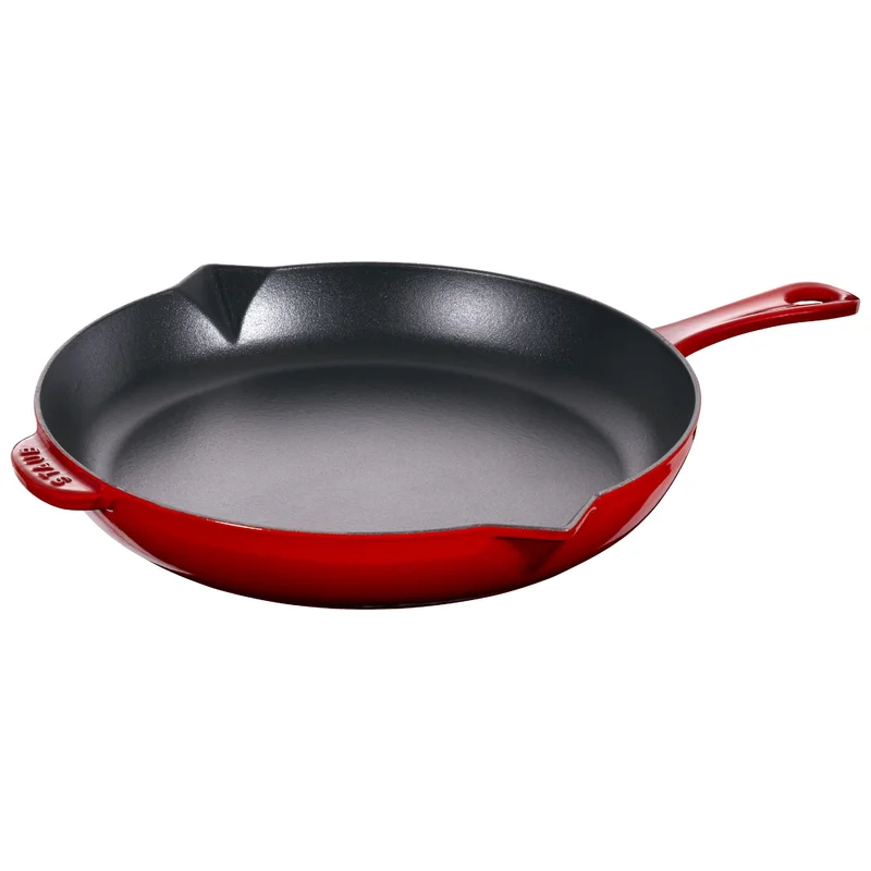 Staub 1222606 Cast Iron 10-inch Fry Pan - Cherry， Made in France