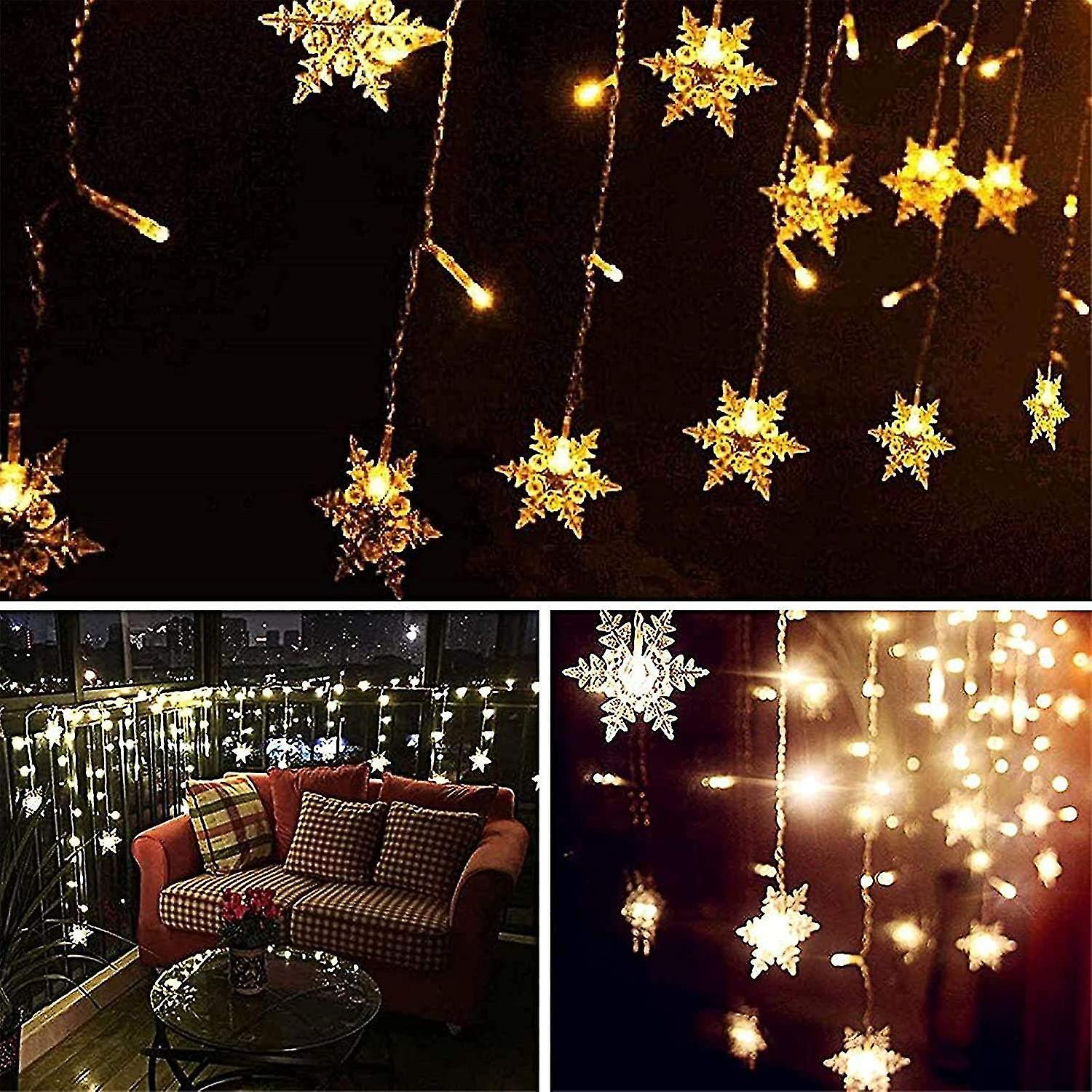 Led Window String Lights， 4m Fairy Snowflake Lights， Christmas Lights， Waterproof Lights， Suitable F